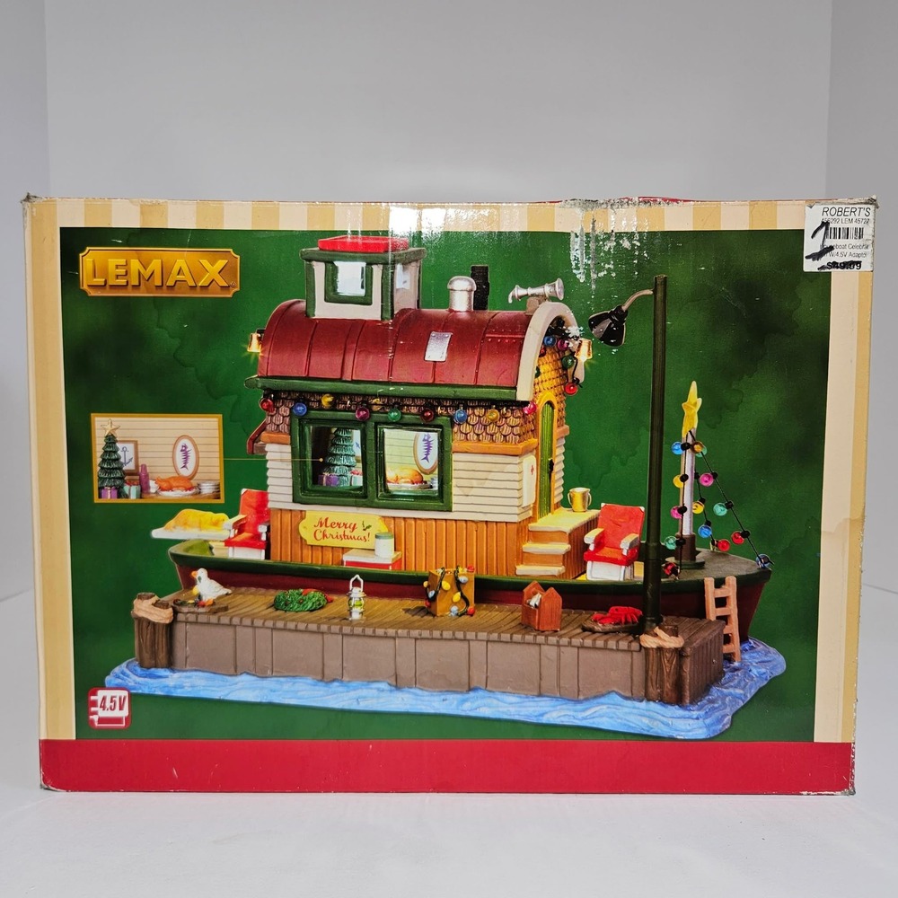 Lemax The Yuletide Houseboat Celebration Tested Works Great 45727 2014